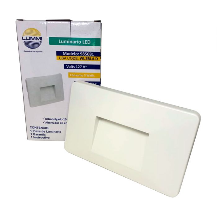 Lampara Led Blanco De Cortesía Para Escalera (wl3bl)