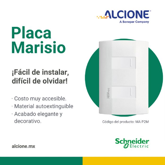 Placa Marisio de 2 módulos en color blanco
