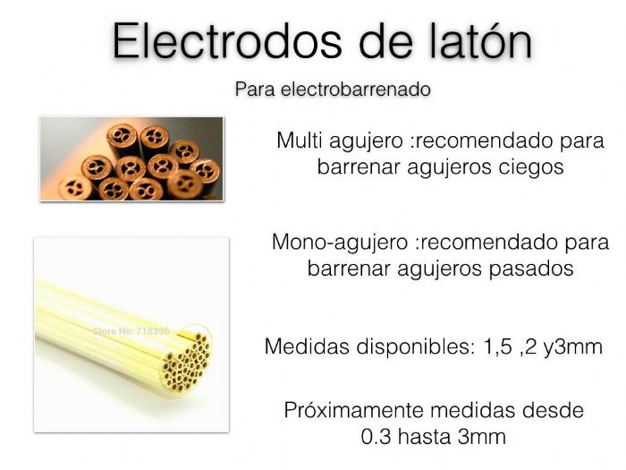 Electrodos de latón para Electrobarrenadora EDM