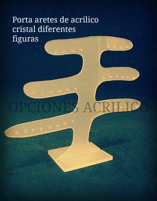 Porta aretes de acrílico cristal diferentes figuras