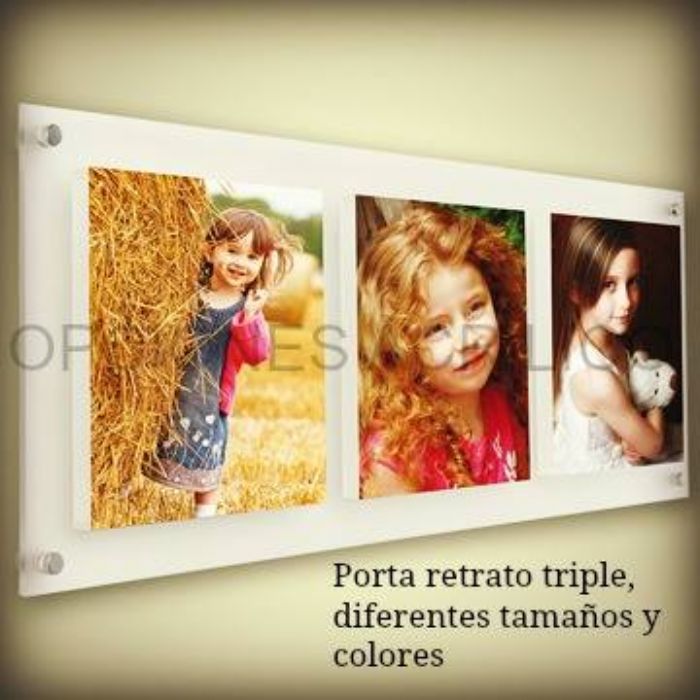 Porta retrato triple diferentes tamaños y colores