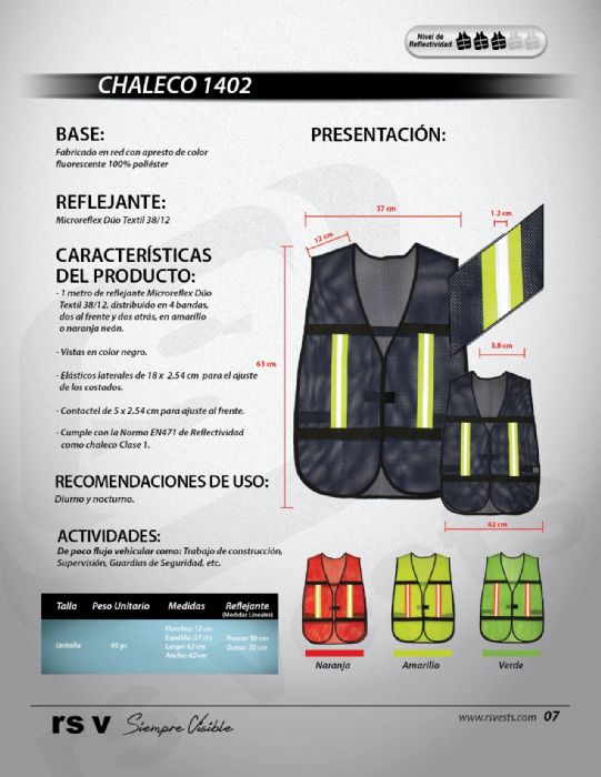 CHALECO REFLEJANTE MOD 1402