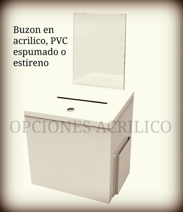 Buzón de acrílico, PVC espumado o estireno