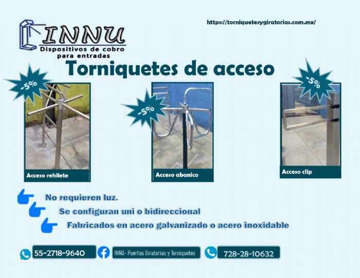 Torniquetes mecanicos  o electricos