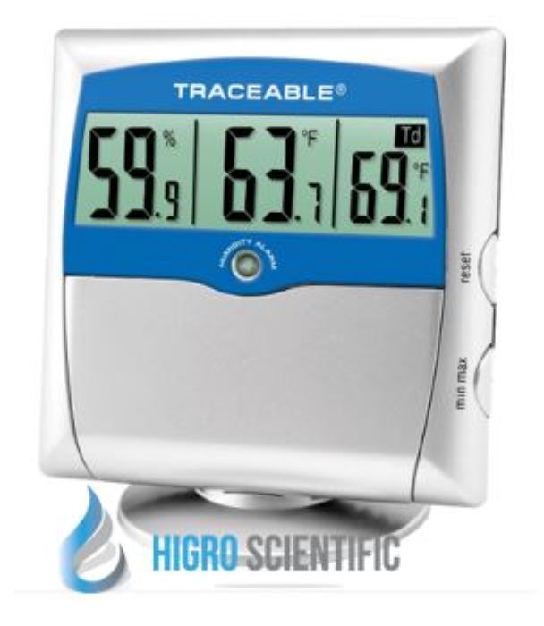 Medidor de humedad, temperatura, puto de rocio, triple memoria de maximos y minimos Control Company 4800CC