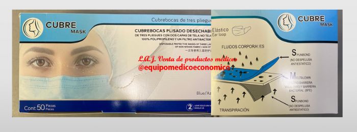 Cubrebocas tricapa desechable