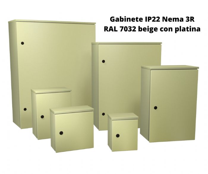 Gabinete IP22 Nema 3R RAL 7032 beige con platina