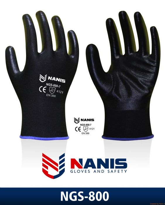 GUANTE DE NYLON CON NITRILO NEGRO