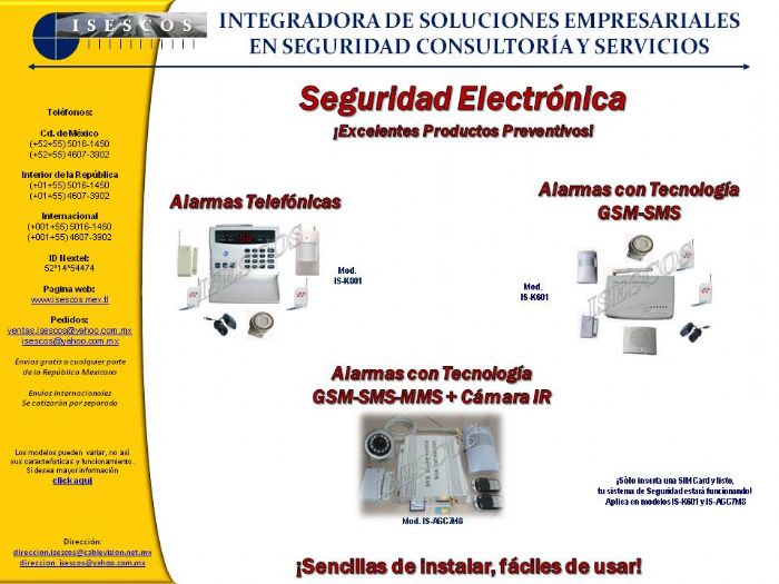 Alarmas de Seguridad GSM-SMS-MMS