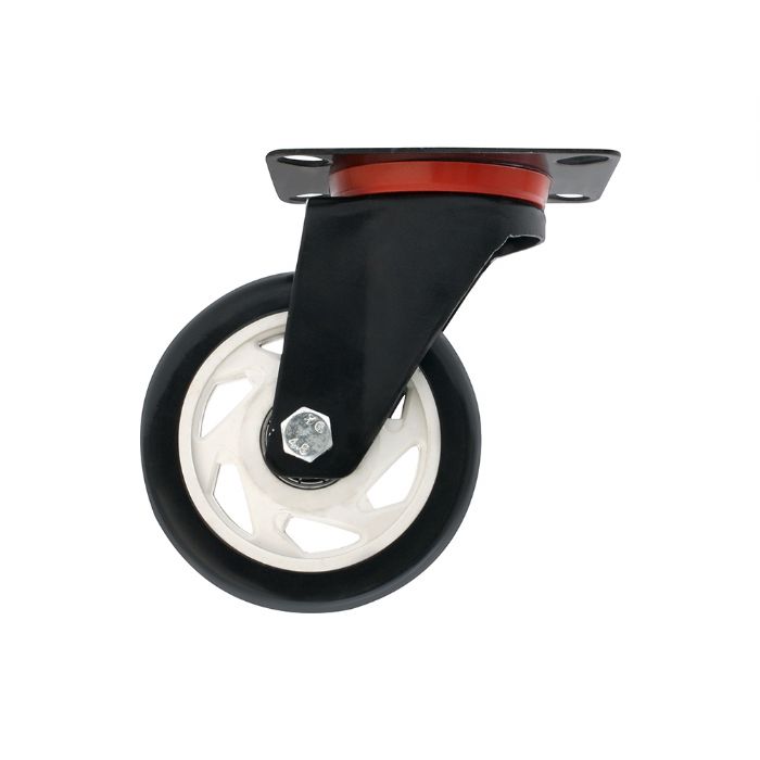 RODAJA DE PVC NEGRO GIRATORIA 5"