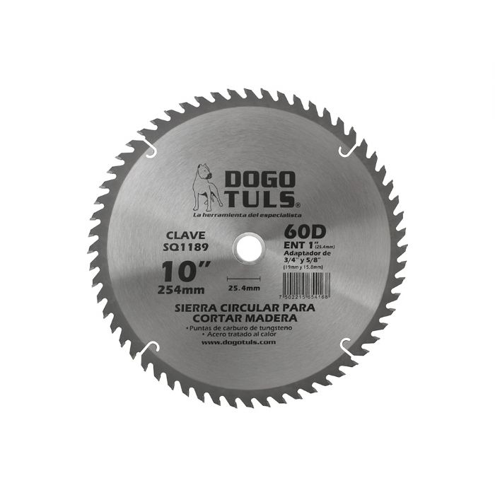 SIERRA CIRCULAR PARA MADERA 10" CON 60 DIENTES