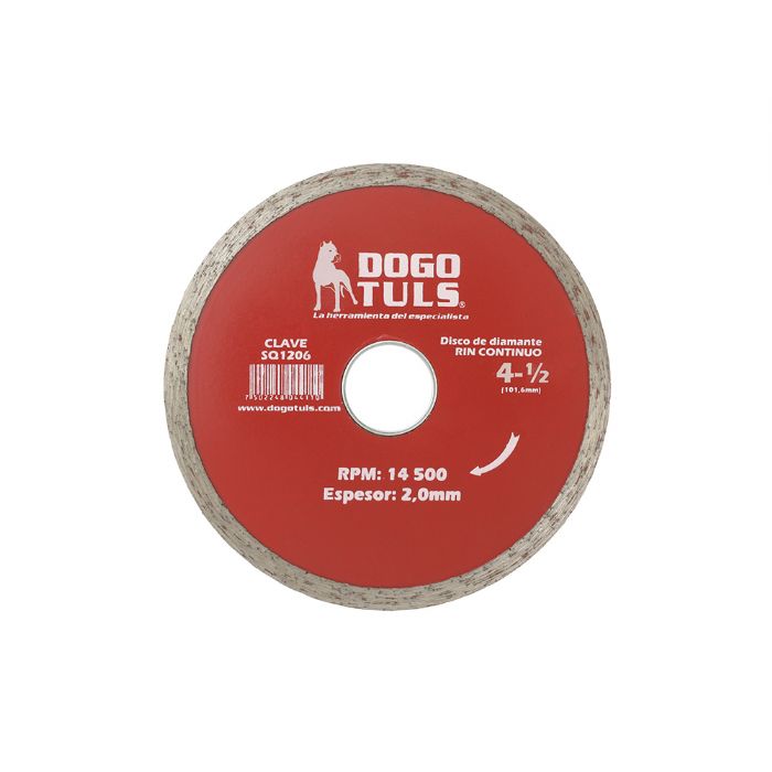 DISCOS DE DIAMANTE CON RIN CONTINUO 4-1/2"