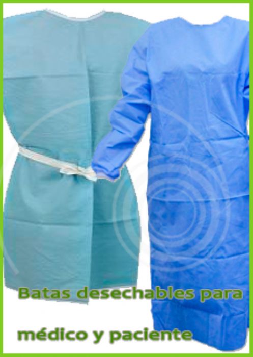 Batas desechables para paciente y cirujano