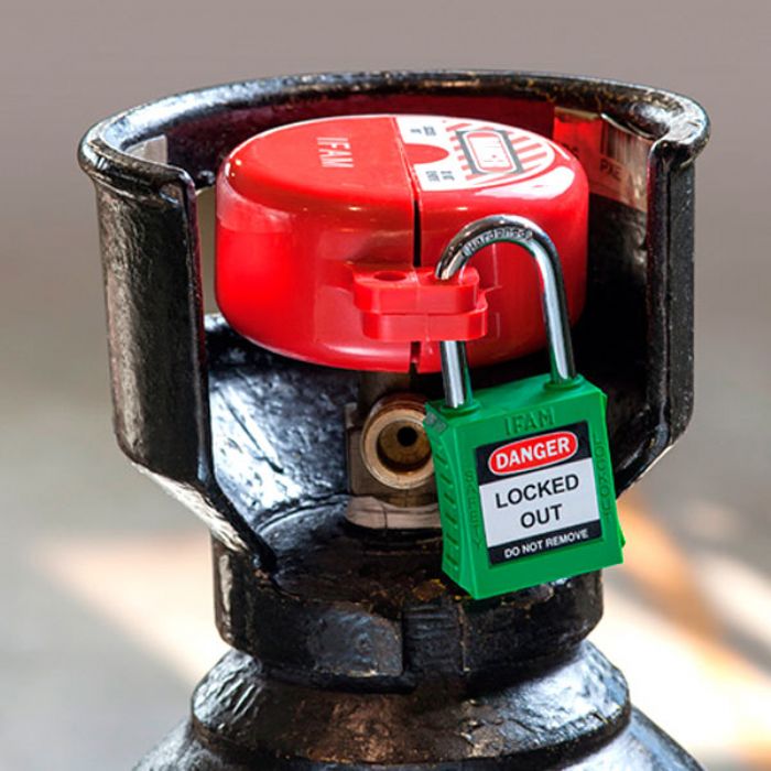 Bloqueo para botellas de gas presurizado
