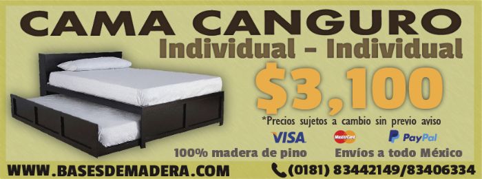 Camas canguro individual con cabecera.