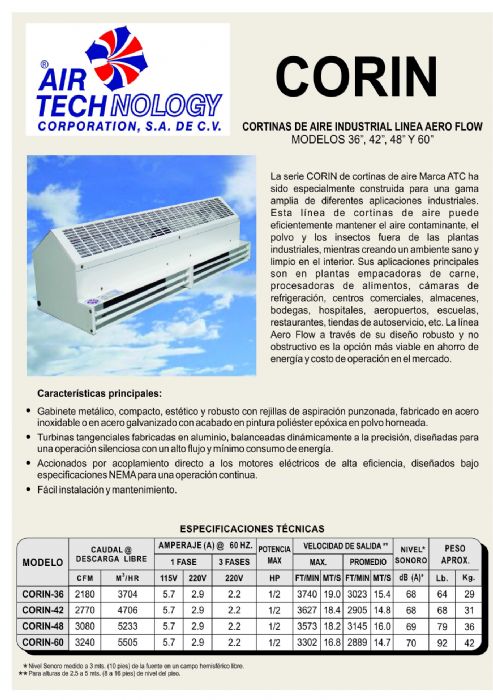 CORTINAS DE AIRE INDSUTRIAL LINEA AERO FLOW