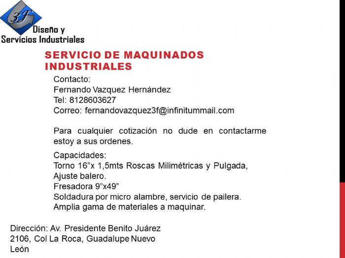 Servicio de maquinados