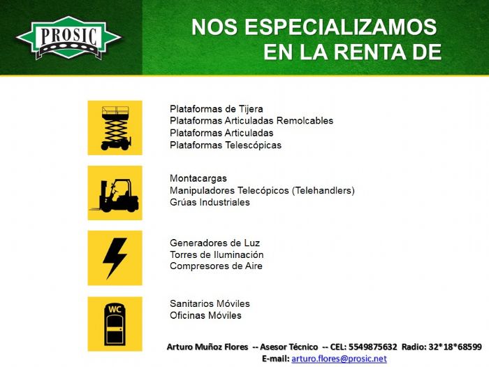 NOS ESPECIALIZAMOS EN LA RENTA DE 