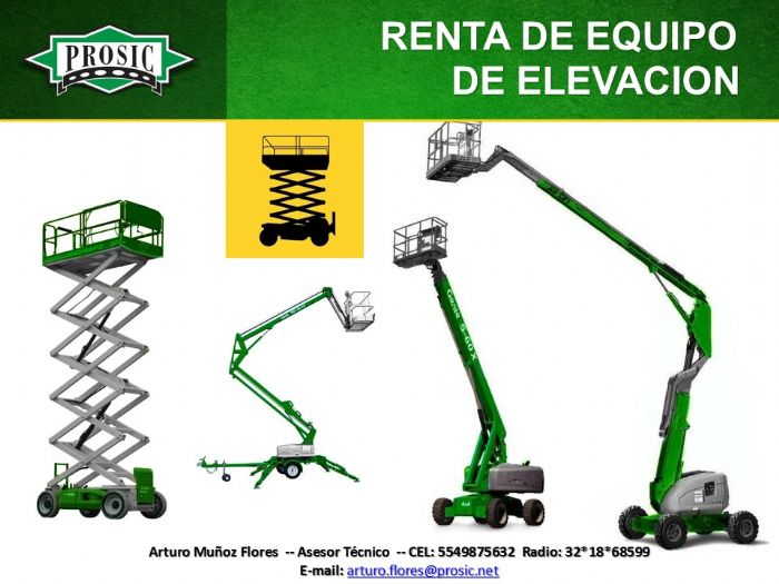 RENTA DE EQUIPO DE ELEVACIÓN PARA MANTENIMIENTO EN ALTURAS