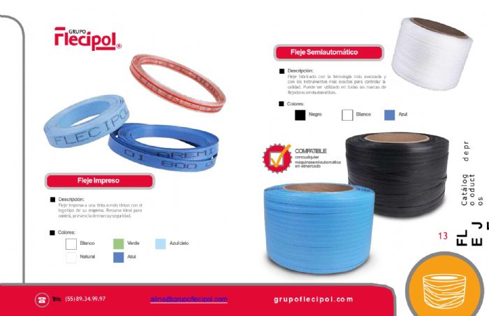 FLEJE DE PET, PLASTICO, ACERO INOXIDABLE, PAVONADO Y GALVANIZADO 