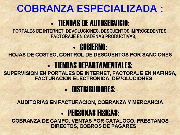 SERVICIOS PROFESIONALES EN COBRANZA