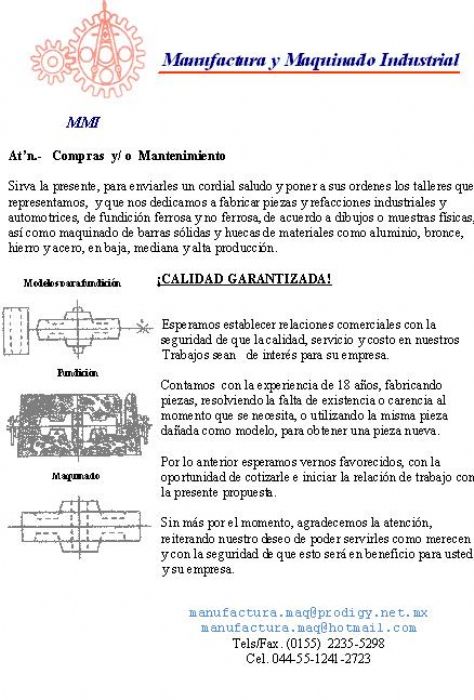 Manufactura y Maquinados Industriales