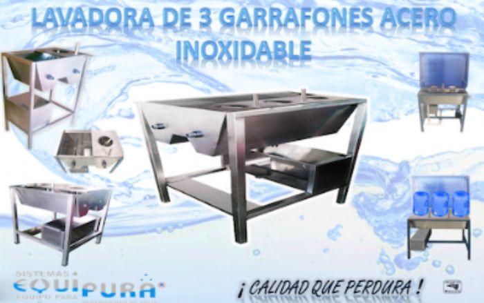 Lavadora para tres garrafones