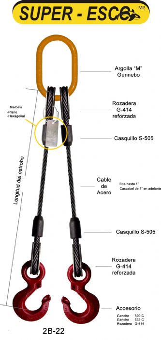 Estrobos de cable de acero SUPER-ESCO ®