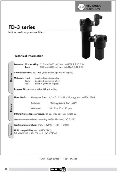FILTROS FD-3 Series