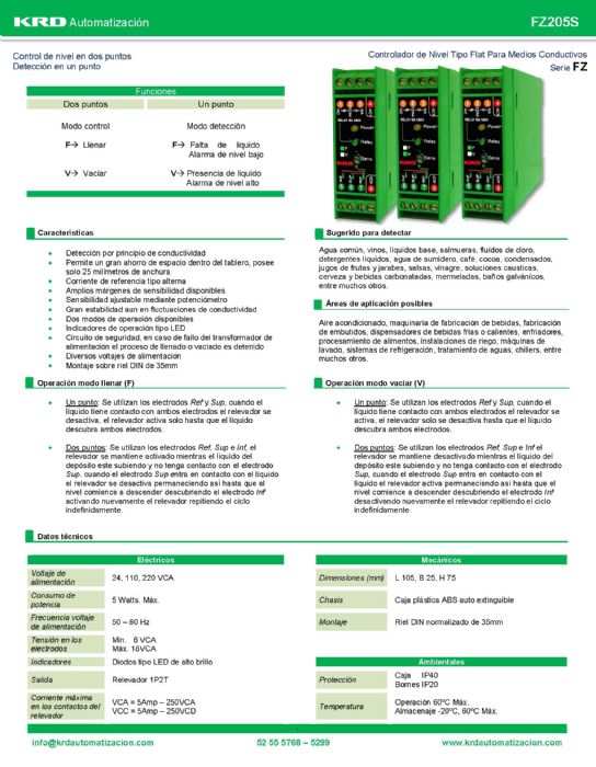 CONTROLADOR DE NIVEL CONDUCTIVO TIPO FLAT