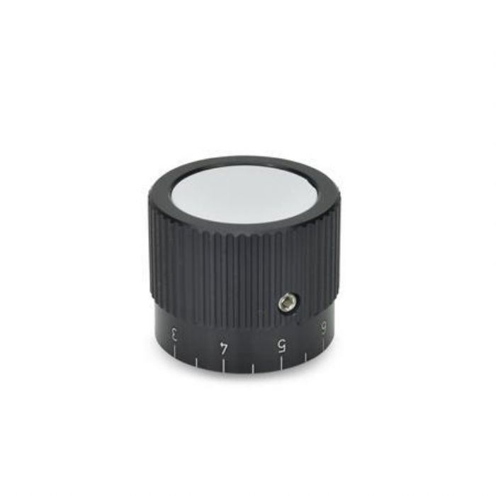 Perillas de control moleteadas Medidas métricas, de aluminio, con resalto recto