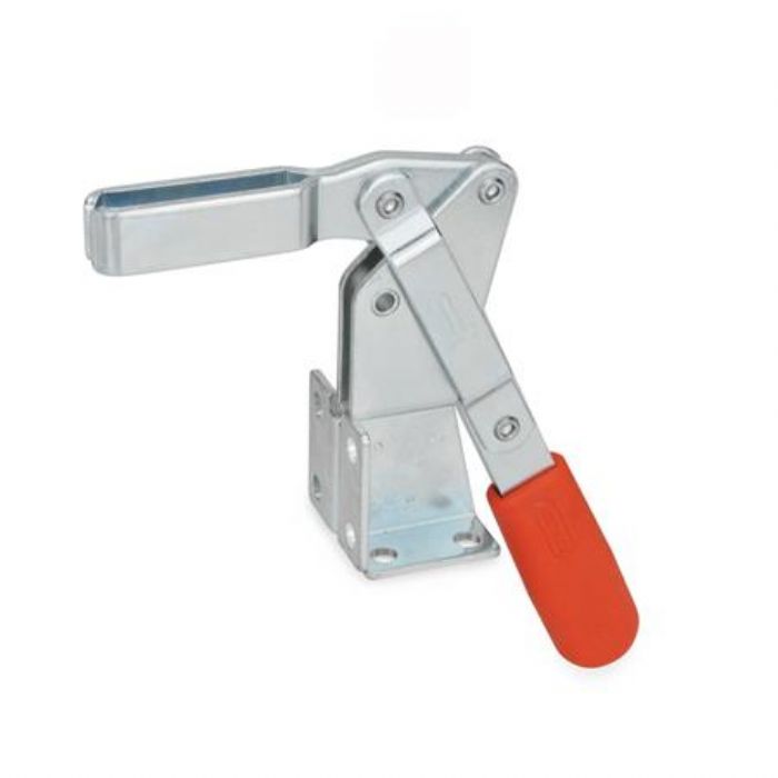  Abrazaderas de palanca de actuación vertical Acero, con base de montaje de brida doble