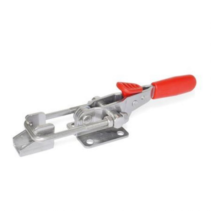 Abrazaderas de palanca tipo pestillo horizontal Acero inoxidable, con gancho de seguridad, de tracción
