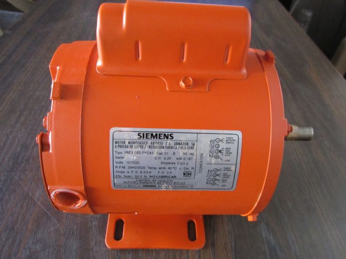 Motor eléctrico de 1/4 hp, 3,540 rpm, monofásico, sin brida