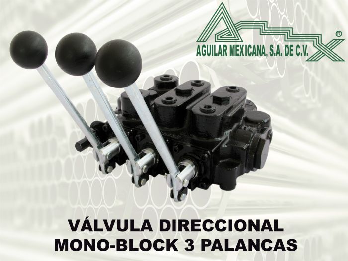 VALVULA DIRECCIONAL MONO-BLOCK 3 PALANCAS