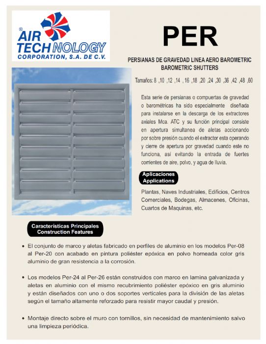 PERSIANAS DE GRAVEDAD LINEA AERO BAROMETRIC