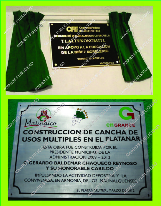 PLACAS DE BRONCE Y ACERO
