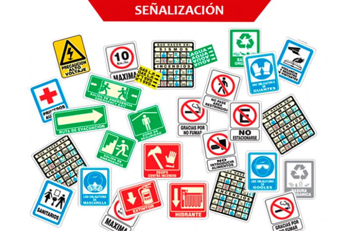 Señalamientos de protección civil