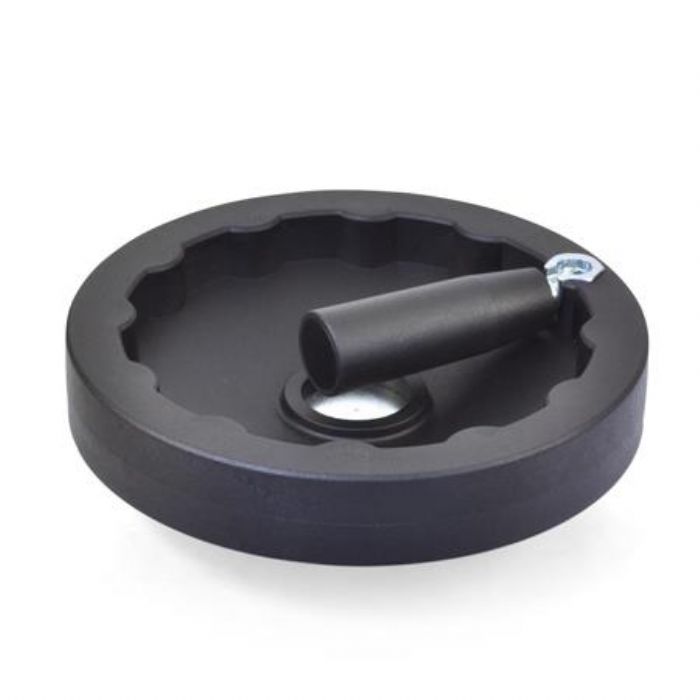Volantes de disco sólidos Nylon plastificado, con mango de bloqueo abatible