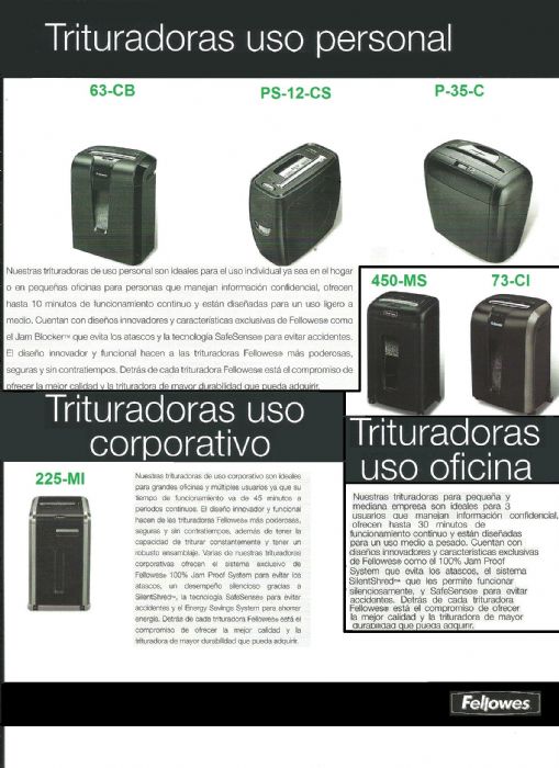 TRITURADORA DE PAPEL FELLOWES