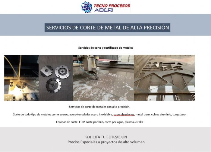 SERVICIOS DE CORTE DE METAL DE ALTA PRECISIÓN