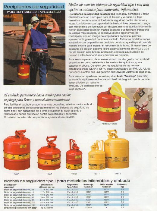 BIDON DE SEGURIDAD PARA MATERIALES INFLAMABLES