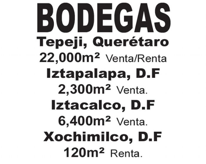 Venta bodegas