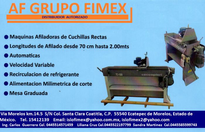 Maquinas afiladoras de cuchillas rectas