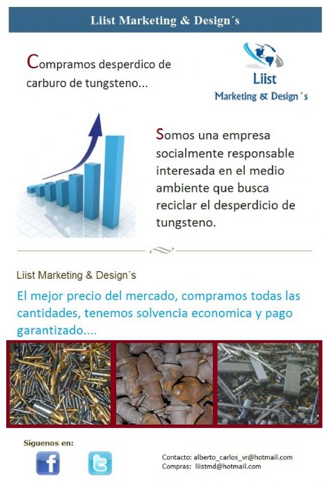 Desperdicio de Carburo de Tungsteno