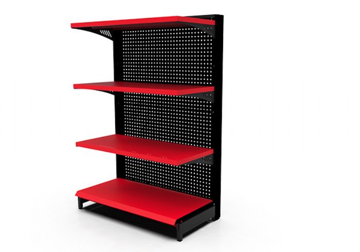 Perimeter retail shelving 