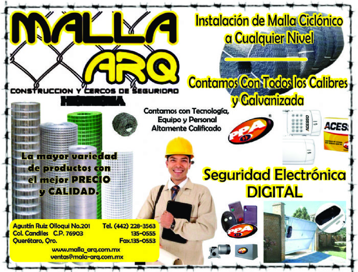 Mallas Ciclónicas, Cercas, Seguridad Electrónico, Herrería y Palería