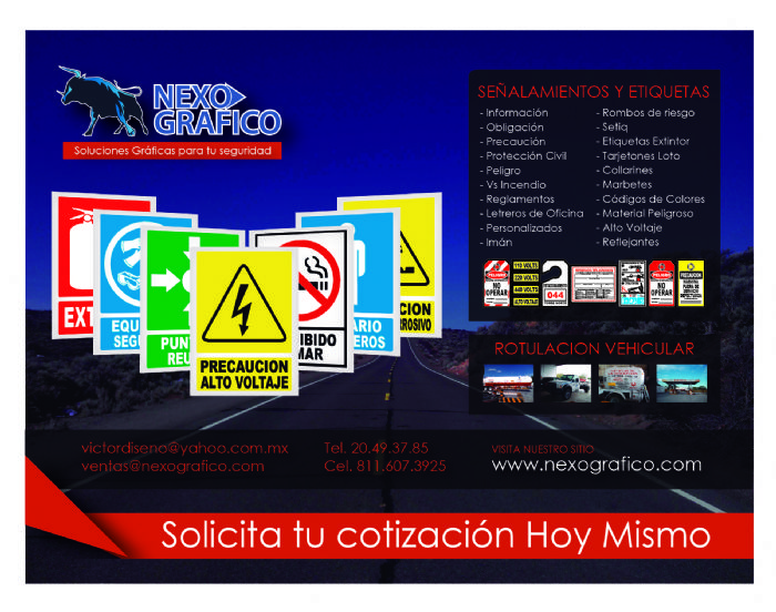 Señalamientos ,Anuncios, Letreros y Etiquetas Normativas y Personalizadas