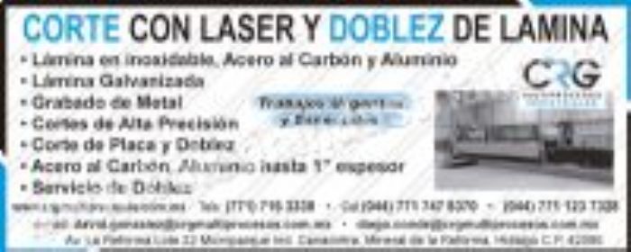 Corte con laser de Aluminio