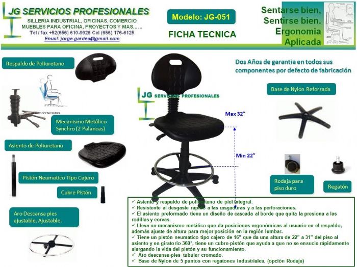 Sillas (bancos) para produccion